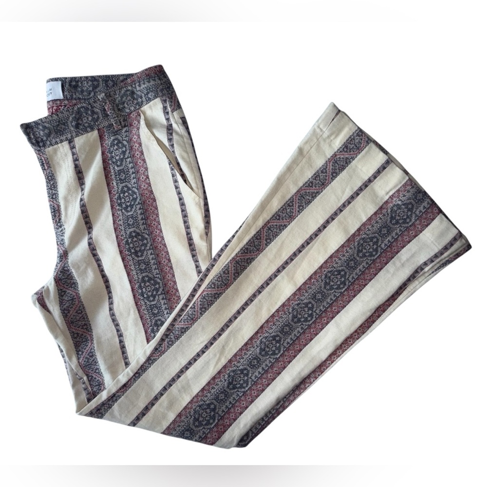 Derek Lam 10 Crosby Stripped Flare Leg Pants L